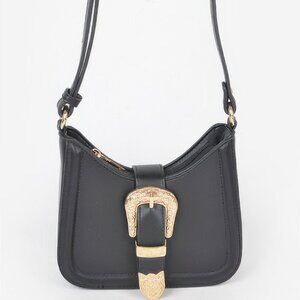 Vegan Metal Buckle Shoulder Bag